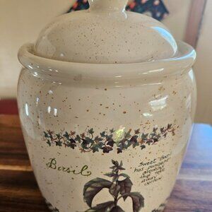treasure craft herb garden cannister with lid large 10inch/ basil